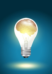 Brain light bulb idea concept, Vector Template design
