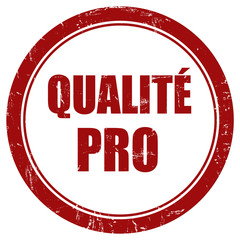 Grunge Stempel rot rund QUALITÉ PRO