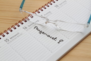 Notiz im Kalender f&uuml;r Augenarzt