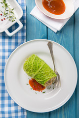 wrapped cabbage leaves stuffed with minced meat © Kamila Cyganek