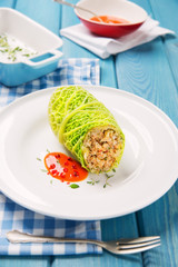 wrapped cabbage leaves stuffed with minced meat © Kamila Cyganek