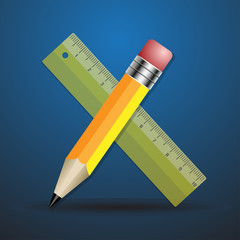 Pencil and ruler icon