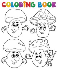 Livre de coloriage champignon thème 1