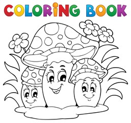 Coloring book mushroom theme 2