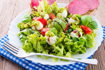 Vegetable salad with cheese