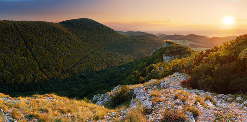 Mountain panorama in Slovakia - Small Carpathian