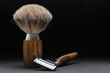 Shaving Tools on black Background