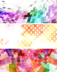 artistic mosaic & pixel banner set
