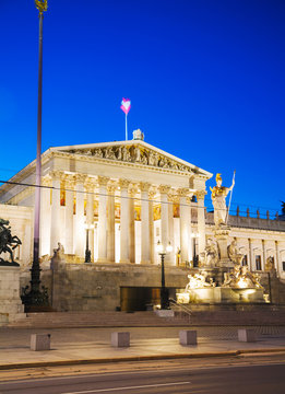 Austrian parliament building (Hohes Haus) in Vienna