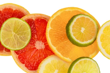 Deurstickers Plakjes fruit Sinaasappelschijfjes