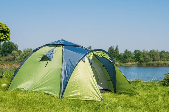 Green camping  tent