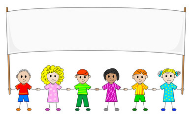 Obraz premium children with banner