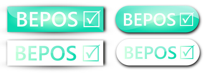 4 étiquettes BEPOS Bleues