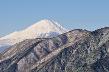 冬の丹沢より富士山