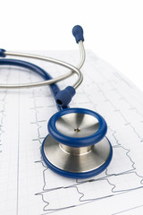 Stethoskop und Elektrokardiogramm,