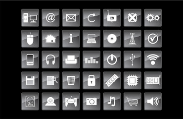 technology and web vector icon set
