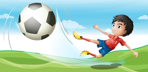Kussenhoes Een voetbalspeler © GraphicsRF