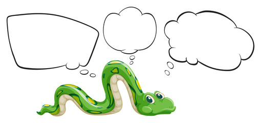 A green snake with the empty bubble notes
