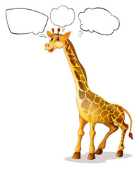 Obraz premium A giraffe with empty callouts