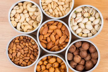 Assorted nuts in Iron pot