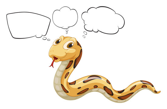A snake with empty bubble notes