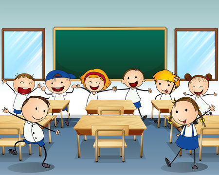 Children dancing inside the classroom