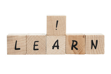 Learn Written With Wooden Blocks.