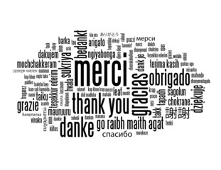 Nuage de Tags "MERCI" (message thank you danke gracias) © Web Buttons Inc