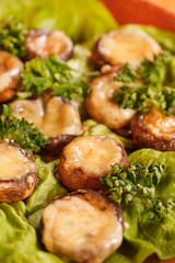 stuffed mushrooms with meat and cheese