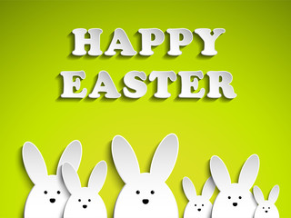 Obraz na płótnie Canvas Happy Easter Bunny Rabbit na zielonym tle