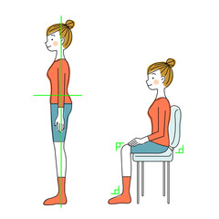 姿勢　フォーム　女性