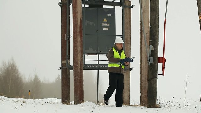 Electrician  near transformer