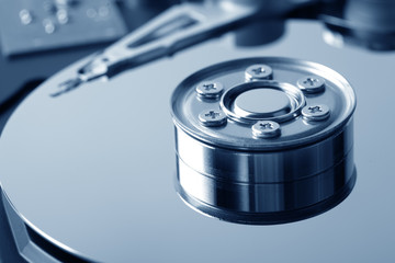 opened hard disk drive