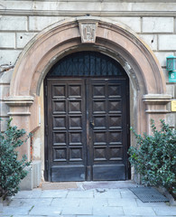 Old large wooden door - door portal