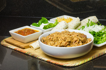 Ingredients for chicken tacos