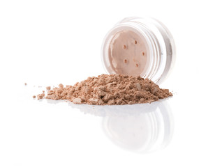 Cosmetic powder isolated on white background