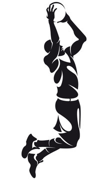 basketball player, silhouette