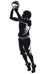 basketball player, silhouette
