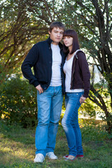 young couple of college students