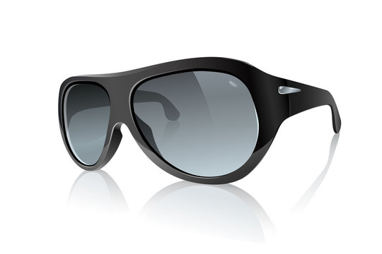 Cool Photo Realistic Black Sunglasses: Raster Version
