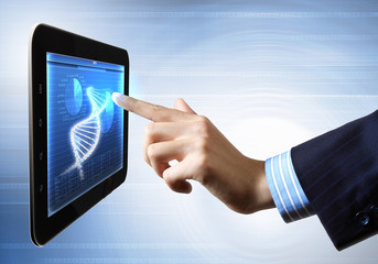 Dna strand On The Tablet Screen