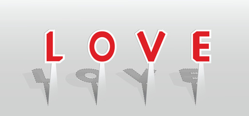 Illustration of love word