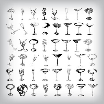 Set stylized wine glass for fault