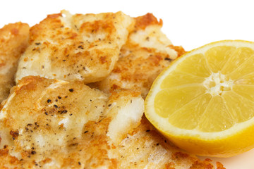 fried in flour codfish on plate