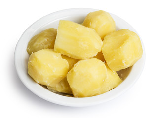 boiled potato in bowl
