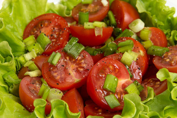 fresh light salad with cherry tomatoes and chives