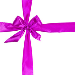 cross from purple ribbon with bow
