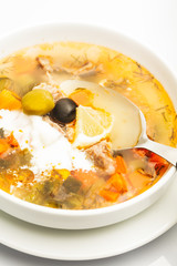 Russian meat soup