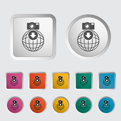 Obraz premium Photo download single icon.