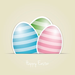 colorful white striped easter eggs card background